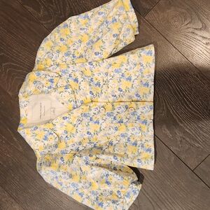 Janie and Jack Floral Kids Blazer - Yellow and Blue